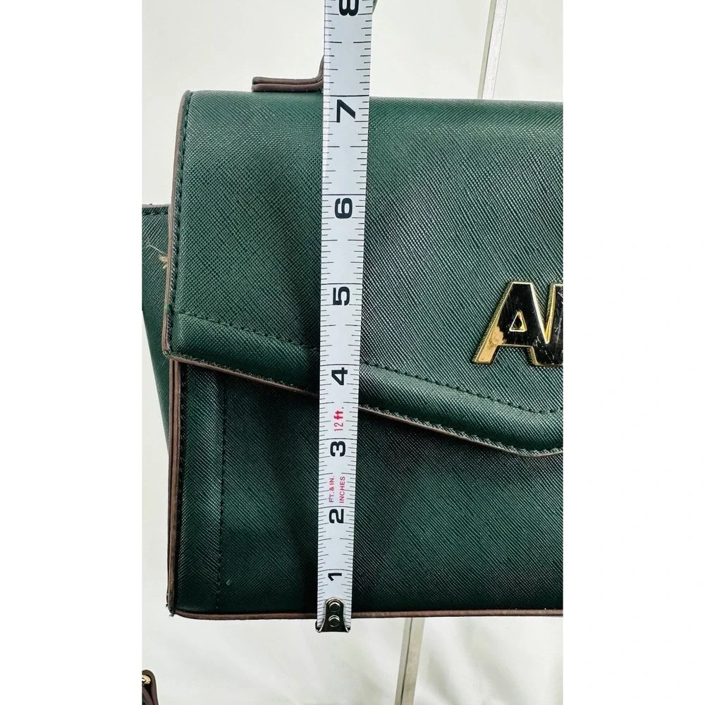 Anne Klein Satchel Shoulder Flap Crossbody Bag w/Gold Chain Strap‎ Green